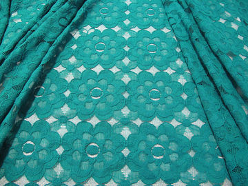 SGS amistoso SYD-0008 del CE de Eco del algodón del cordón de la malla de nylon verde hermosa de la tela proveedor