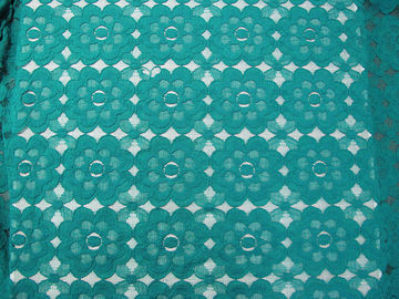 SGS amistoso SYD-0008 del CE de Eco del algodón del cordón de la malla de nylon verde hermosa de la tela proveedor