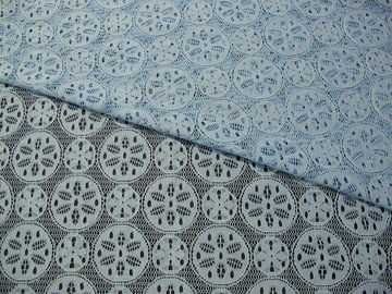 Material de nylon del vestido del diseño del copo de nieve de la tela del cordón del algodón del azul real proveedor