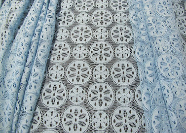 Material de nylon del vestido del diseño del copo de nieve de la tela del cordón del algodón del azul real proveedor