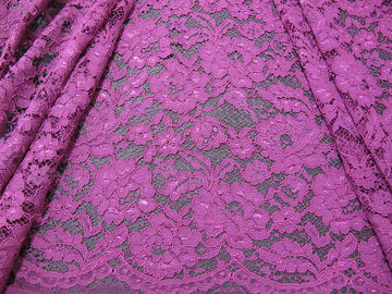 Material de nylon del rayón del ganchillo de la flor de la tela púrpura elegante del cordón para la ropa proveedor