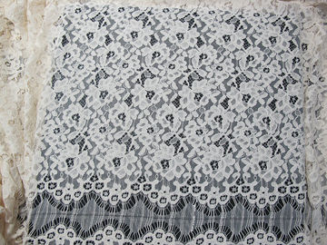 Del rayón floral de la tela atada del cordón de la pestaña material pesado blanco del cordón/de nylon proveedor