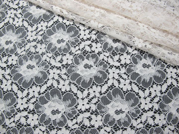 Blanco de nylon de la tela del cordón del algodón floral respetuoso del medio ambiente para SGS BV de la ropa interior SU proveedor