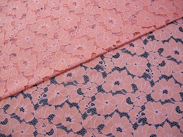 Encogimiento-Resistente elegante del cordón del algodón del vestido de las señoras del rosa floral de nylon de la tela  proveedor