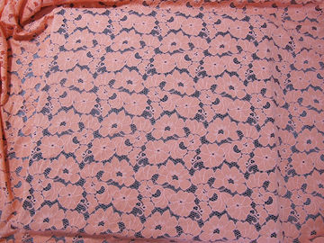 Encogimiento-Resistente elegante del cordón del algodón del vestido de las señoras del rosa floral de nylon de la tela  proveedor