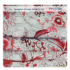 Las flores enrrollaron con la tela del cordón de la quemadura de Polyester&amp;Cotton de la vid para el vestido/la ropa de las señoras proveedor