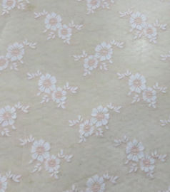 Tela de nylon del cordón del algodón anaranjado claro de la flor para el vestido, ropa de la moda, vestido de boda proveedor