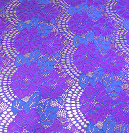 tela de nylon del cordón del algodón floral de la anchura del 150CM púrpura/blanca/negro para el vestido de las señoras proveedor