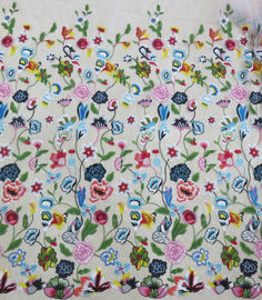 Tela bordada floral multicolora del cordón, materias textiles de la moda del ganchillo proveedor