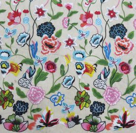 Tela bordada floral multicolora del cordón, materias textiles de la moda del ganchillo proveedor