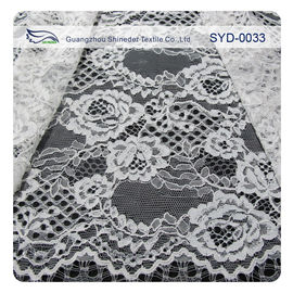 La tela atada del cordón de la flor de Chantilly del vestido negro/bordó la tela del cordón proveedor
