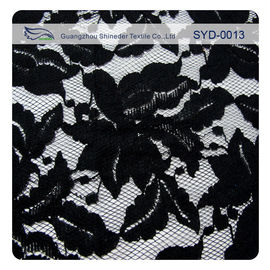 Tela de nylon del cordón del cordón del algodón verde y negro para señora Garment, modelo de la hoja proveedor