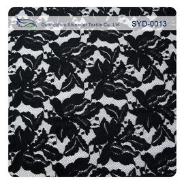 Tela de nylon del cordón del cordón del algodón verde y negro para señora Garment, modelo de la hoja proveedor