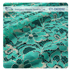 Tela metálica verde del cordón del guipur, cordón de nylon de la flor de la tela de algodón proveedor