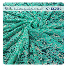 Tela metálica verde del cordón del guipur, cordón de nylon de la flor de la tela de algodón proveedor