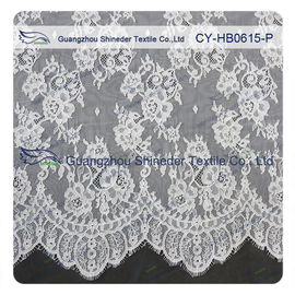 Ajuste del cordón de la pestaña de la tela del cordón de Chantilly para el vestido para mujer, el blanco y el gris proveedor